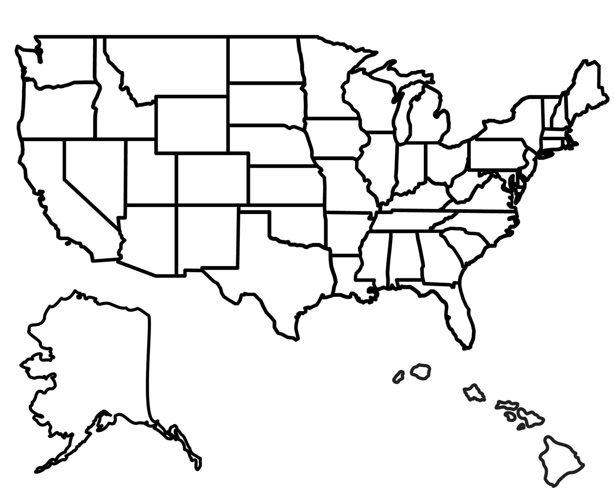 Blank USA map
